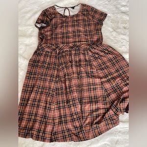 Plaid brown dress